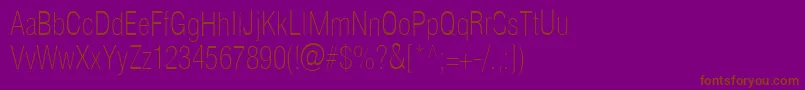 Helioscondthin Font – Brown Fonts on Purple Background