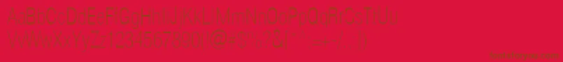 Helioscondthin Font – Brown Fonts on Red Background