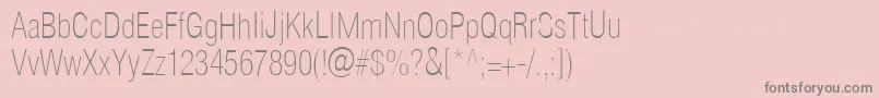 Helioscondthin Font – Gray Fonts on Pink Background