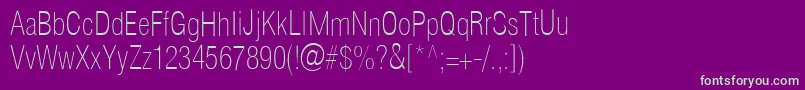 Helioscondthin Font – Green Fonts on Purple Background