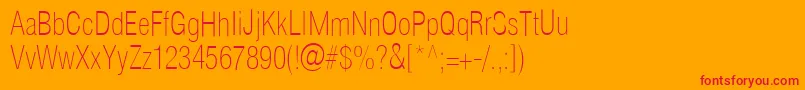 Helioscondthin Font – Red Fonts on Orange Background