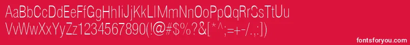 Helioscondthin Font – White Fonts on Red Background