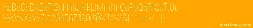 Helioscondthin Font – Yellow Fonts on Orange Background