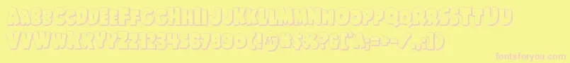 Shablagoo3D-fontti – vaaleanpunaiset fontit keltaisella taustalla