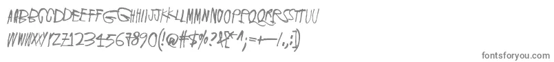 フォントScreamingRed2 – 白い背景に灰色の文字