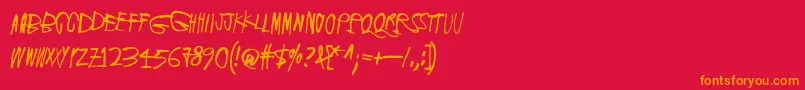 フォントScreamingRed2 – 赤い背景にオレンジの文字