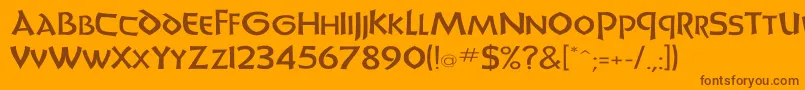 UnciadisWd Font – Brown Fonts on Orange Background