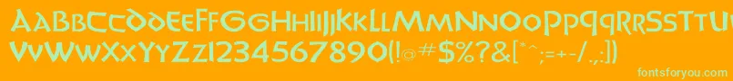 UnciadisWd Font – Green Fonts on Orange Background