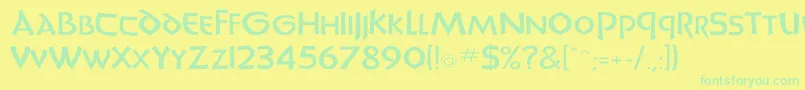 UnciadisWd Font – Green Fonts on Yellow Background