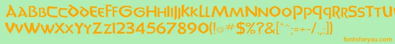 UnciadisWd Font – Orange Fonts on Green Background