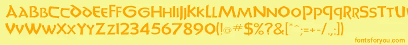 UnciadisWd Font – Orange Fonts on Yellow Background