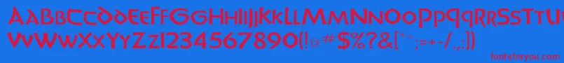 UnciadisWd Font – Red Fonts on Blue Background