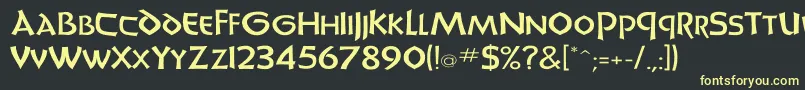 UnciadisWd Font – Yellow Fonts on Black Background