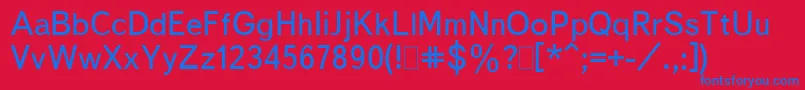 フォントBukvarnayaMedium – 赤い背景に青い文字