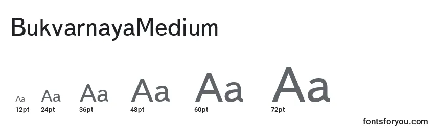 Размеры шрифта BukvarnayaMedium