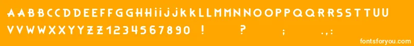 BonusBaseBc-Schriftart – Weiße Schriften auf orangefarbenem Hintergrund