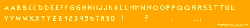 BonusBaseBc-Schriftart – Gelbe Schriften auf orangefarbenem Hintergrund