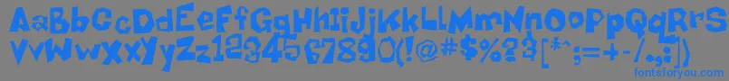 フォントPraiseBob – 灰色の背景に青い文字