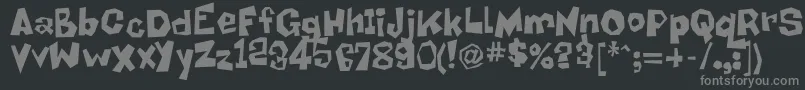 フォントPraiseBob – 黒い背景に灰色の文字