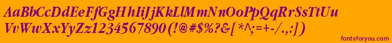ClassicRussianBoldItalic.001.001 Font – Purple Fonts on Orange Background