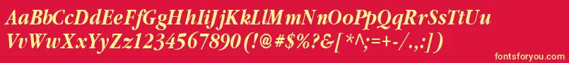 ClassicRussianBoldItalic.001.001 Font – Yellow Fonts on Red Background