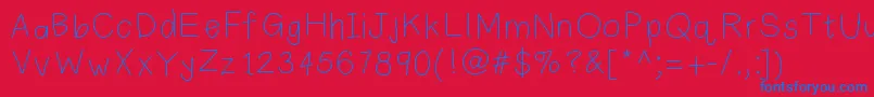 Plainprint Font – Blue Fonts on Red Background