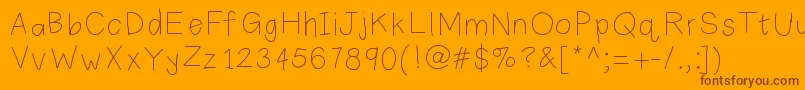 Plainprint Font – Brown Fonts on Orange Background