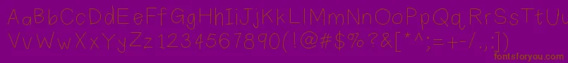 Plainprint-fontti – ruskeat fontit violetilla taustalla