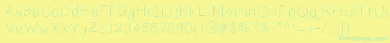 Czcionka Plainprint – zielone czcionki na żółtym tle