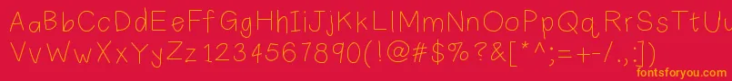 Plainprint Font – Orange Fonts on Red Background