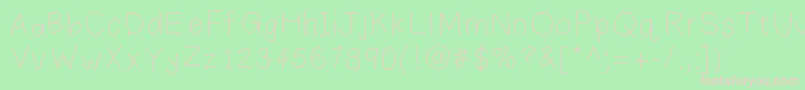 フォントPlainprint – 緑の背景にピンクのフォント
