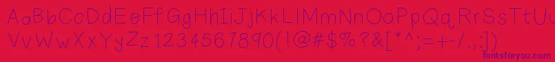 Plainprint Font – Purple Fonts on Red Background
