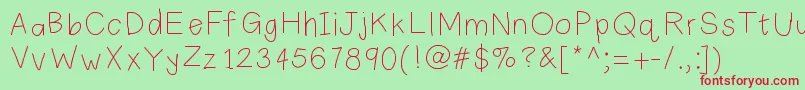 Plainprint Font – Red Fonts on Green Background