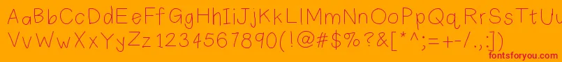Plainprint Font – Red Fonts on Orange Background