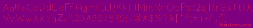 Plainprint Font – Red Fonts on Purple Background