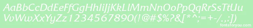 FrizquadrataettItalic Font – White Fonts on Green Background