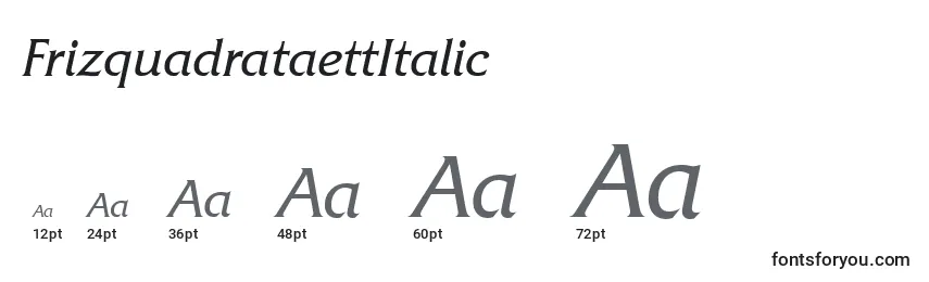 Размеры шрифта FrizquadrataettItalic