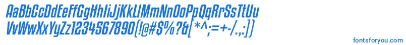 フォントKenyanCoffeeRgIt – 白い背景に青い文字
