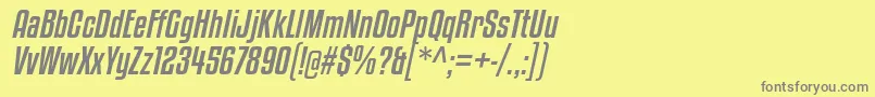 フォントKenyanCoffeeRgIt – 黄色の背景に灰色の文字