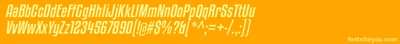 フォントKenyanCoffeeRgIt – オレンジの背景に黄色の文字