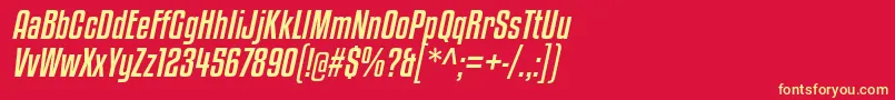 KenyanCoffeeRgIt-fontti – keltaiset fontit punaisella taustalla