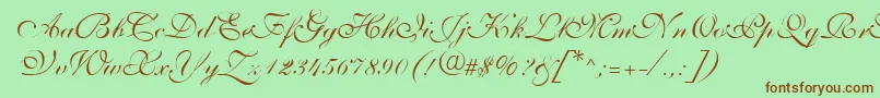 ShelleyVolantescripta Font – Brown Fonts on Green Background