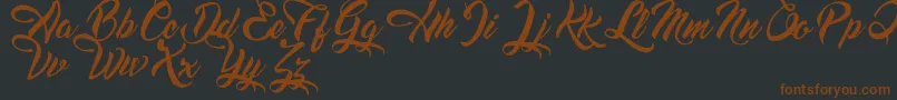 DreamsAmericanDinerDemo-fontti – ruskeat fontit mustalla taustalla
