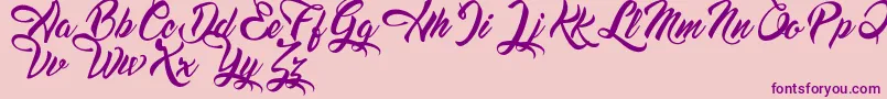 DreamsAmericanDinerDemo-Schriftart – Violette Schriften auf rosa Hintergrund