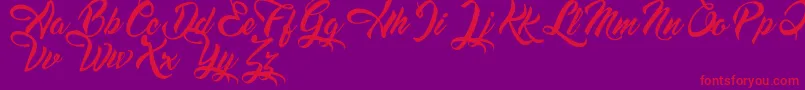 DreamsAmericanDinerDemo-Schriftart – Rote Schriften auf violettem Hintergrund