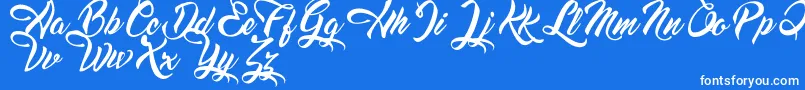 DreamsAmericanDinerDemo-Schriftart – Weiße Schriften auf blauem Hintergrund