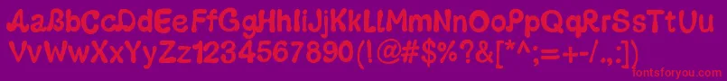 Czcionka Pwgroovy – czerwone czcionki na fioletowym tle