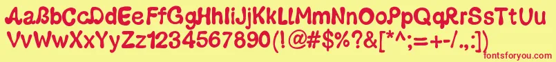 Pwgroovy Font – Red Fonts on Yellow Background