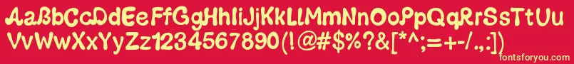 Pwgroovy Font – Yellow Fonts on Red Background