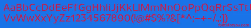 UnimanMedium Font – Red Fonts on Blue Background